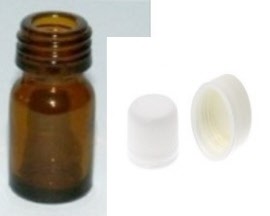 Conditionnement - Flacon verre rond Ø18 Ital jaune 3 ml - capsule simple blanche - Pack de 10 - Herbo-phyto® - Herboristerie Bardou™