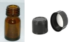 Conditionnement - Flacon verre rond Ø18 Ital jaune 3 ml - capsule simple noire - Pack de 10 - Herbo-phyto® - Herboristerie Bardou™