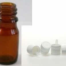 Conditionnement - Flacon verre rond Ø18 DIN jaune 5 ml - codigoutte inviolable pour huileux - pack de 10 - Herbo-phyto® - Herboristerie Bardou™