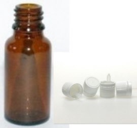 Conditionnement - Flacon verre rond Ø18 DIN jaune 50 ml - codigouttr homéo inviolable pour huileux - Pack de 10 - Herbo-phyto® - Herboristerie Bardou™