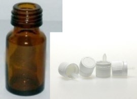 Conditionnement - Flacon verre rond Ø18 DIN jaune 10 ml - codigoutte homéo inviolable pour huileux - Pack de 10 - Herbo-phyto® - Herboristerie Bardou™