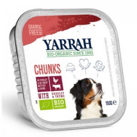 Alimentation pour chien - Bouchées de boeuf au persil et au thym sans céréales BIO - Barquette 150 g - Yarrah - Herboristerie Bardou™