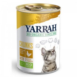 Alimentation pour chat - Bouchee de poulet sans cereales chat BIO - Boite 405 g - Yarrah - Herboristerie Bardou™