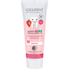 Hygiène - Dentifrice gel happy kids fraise BIO - flacon 50 ml - Logona - Herboristerie Bardou™