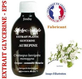 Extrait plante glycérine - EPS - Aubépine (crataegus laevigata monogyna) sommité fleurie - flacon 250 ml - Herbo-phyto - Herboristerie Bardou™