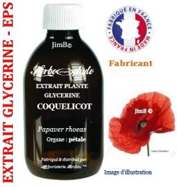 Extrait plante glycérine - EPS - Coquelicot (papaver rhoeas) fleur - flacon 500 ml - Herbo-phyto® - Herboristerie Bardou™