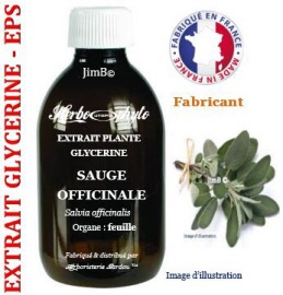 Extrait plante glycérine - EPS - Sauge officinale (salvia officinalis) feuille - flacon 500 ml  - Herbo-phyto® - Herboristerie Bardou™