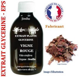 Extrait plante glycérine - EPS - Vigne rouge (vitis vinifera) feuille - flacon 250 ml - Herbo-phyto® - Herboristerie Bardou™