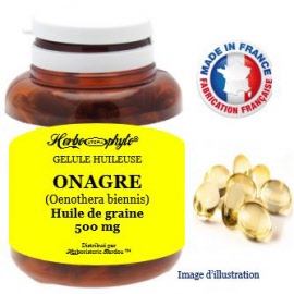 Plante en gélule - Onagre (oenothera biennis) huile (500 mg) - pot 50 capsules - Herbo-phyto® - Herboristerie Bardou™