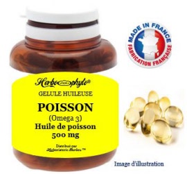 Plante en gélule - Poisson (omega 3) huile (500 mg) - pot 100 capsules - Herbo-phyto® - Herboristerie Bardou™