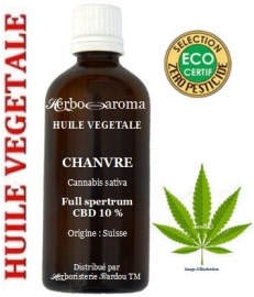 Huile de cannabis - Huile CBD 10 % full spectrum ECB - flacon 30 ml - Herbo-aroma ® - Herboristerie Bardou™