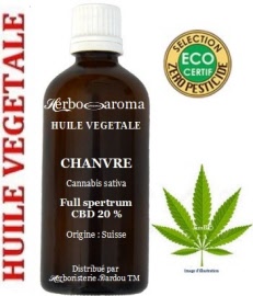 Huile de cannabis - Huile CBD 15 % full spectrum ECB - flacon 15 ml - Herbo-aroma ® - Herboristerie Bardou™