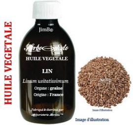 Huile végétale - Lin (linum usitatissimum) graine BIO - flacon 250 ml - Herbo-aroma - Herboristerie Bardou™ 