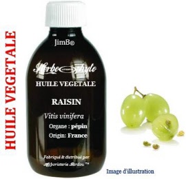 Huile végétale - Raisin (vitis vinifera) pépin BIO - flacon 50 ml - Herbo-aroma - Herboristerie Bardou™ 