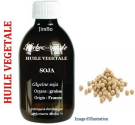 Huile végétale - Soja (glycine soja) graine BIO - flacon 250 ml - Herbo-aroma - Herboristerie Bardou™ 