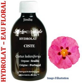 Hydrolat - Ciste (cistus ladaniferus) feuille BIO - flacon 125 ml - Herbo-aroma - Herboristerie Bardou™ 
