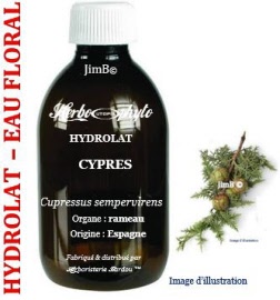 Hydrolat - Cypres (cupressus sempervirens) rameau BIO - flacon 1 litre - Herbo-aroma - Herboristerie Bardou™ 