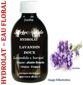 Hydrolat - Lavandin doux (lavanula x. burnati) plante fleurie BIO - flacon 1 litre - Herbo-aroma - Herboristerie Bardou™ 