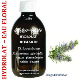 Hydrolat - Romarin (rosmarinus officinalis ct. verbenone) plante fleurie BIO - flacon 1 litre - Herbo-aroma - Herboristerie Bardou™ 