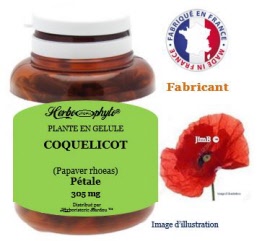 Plante en gélule - Coquelicot (papaver rhoeas) pétale (305 mg) - pot 60 gélules - Herbo-phyto - Herboristerie Bardou™ 