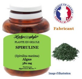Plante en gélule - Spiruline (spirulina maxima) algue (380 mg) - pot 60 gls - Herbo-phyto® - Herboristerie Bardou™
