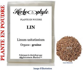 Plante en poudre - Lin (linum usitatissimum) graine poudre - sachet 100 g - Herbo-phyto® - Herboristerie Bardou™