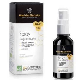 Produit de la ruche - Spray gorge miel de manuka IAA 10+ BIO - Spray 25 ml - Comptoir & compagnie - Herboristerie Bardou™